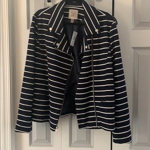 NWT Striped Moto Jacket!